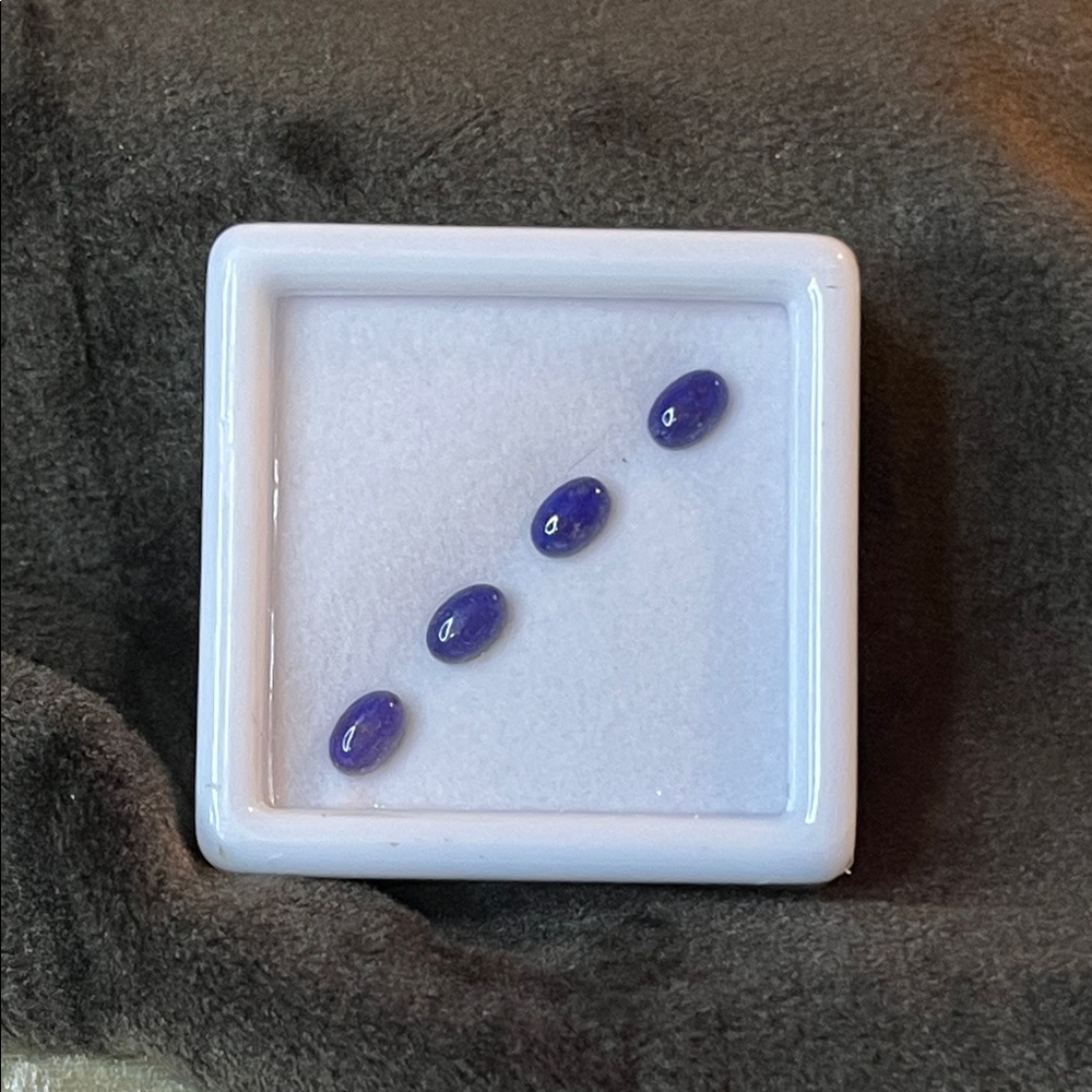Lapis Lazuli Oval 4 piece loose Gemstone Set 6x4